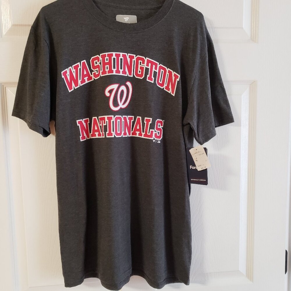 Washington Nationals Fanatics Men's Tee Shirt Dark Grey Size Large New with Tags